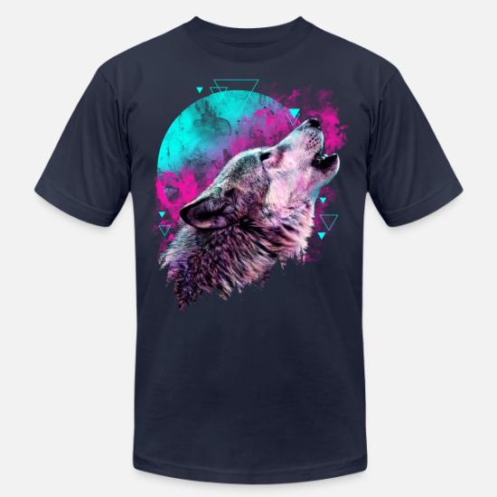 Colorful Wolf Howling T-shirt' Unisex 